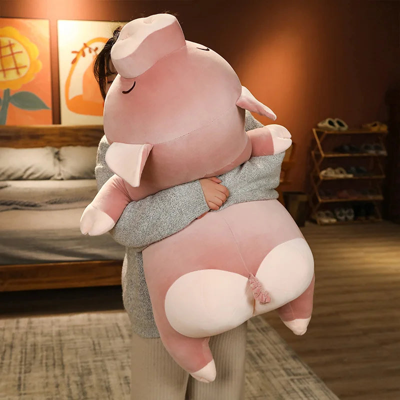 50-100Cm Squishy Simulation Pig Stuffed Doll Plush Piggy Toy Animal Soft Plushie Pillow Cushion Comforting Gift