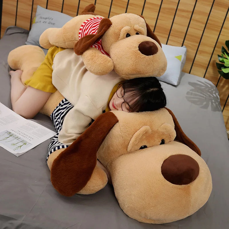 Giant Dog Plush Toy Big Sleeping Dog Stuffed Puppy Doll Soft Animal Toy Cartoon Pillow Baby Back Cushion Girls Birthday Gift