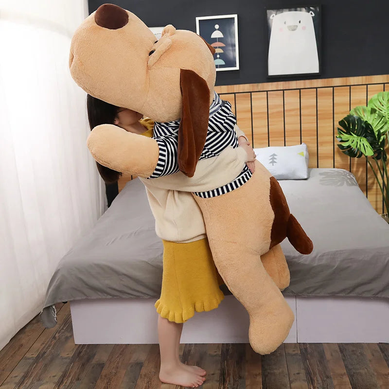 Giant Dog Plush Toy Big Sleeping Dog Stuffed Puppy Doll Soft Animal Toy Cartoon Pillow Baby Back Cushion Girls Birthday Gift