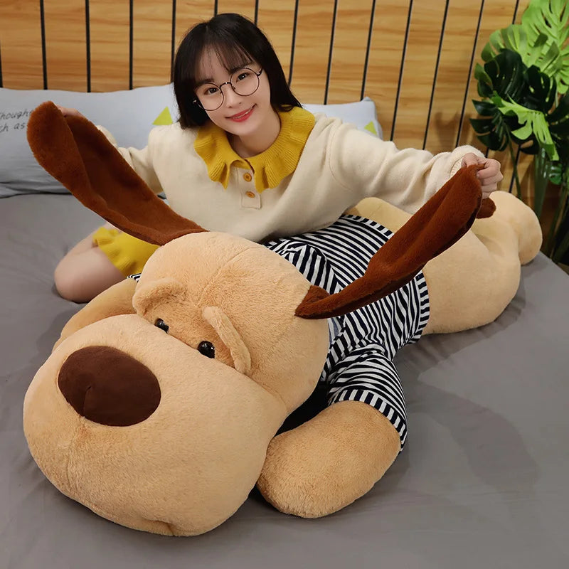 Giant Dog Plush Toy Big Sleeping Dog Stuffed Puppy Doll Soft Animal Toy Cartoon Pillow Baby Back Cushion Girls Birthday Gift